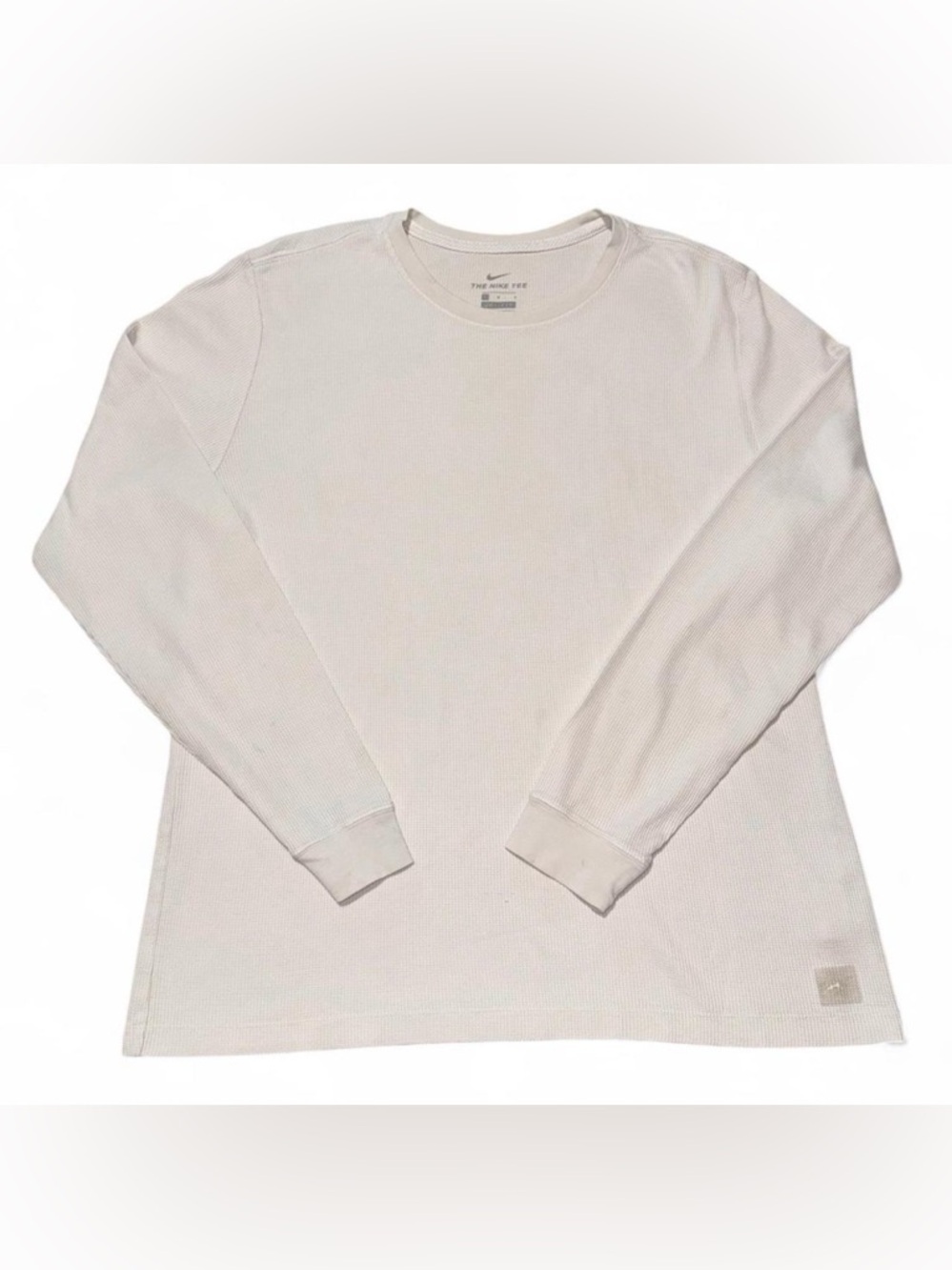 Nike Men's Long Sleeve Waffle Crewneck Shirt - Off-White/Cream
